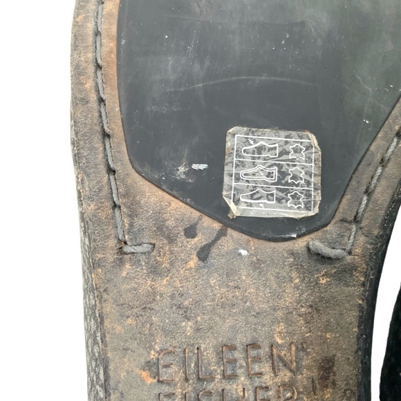 EILEEN FISHER Genuine All Around Leather Glamour Ballet Flats High Vamp US Sz 5 - Picture 9 of 9